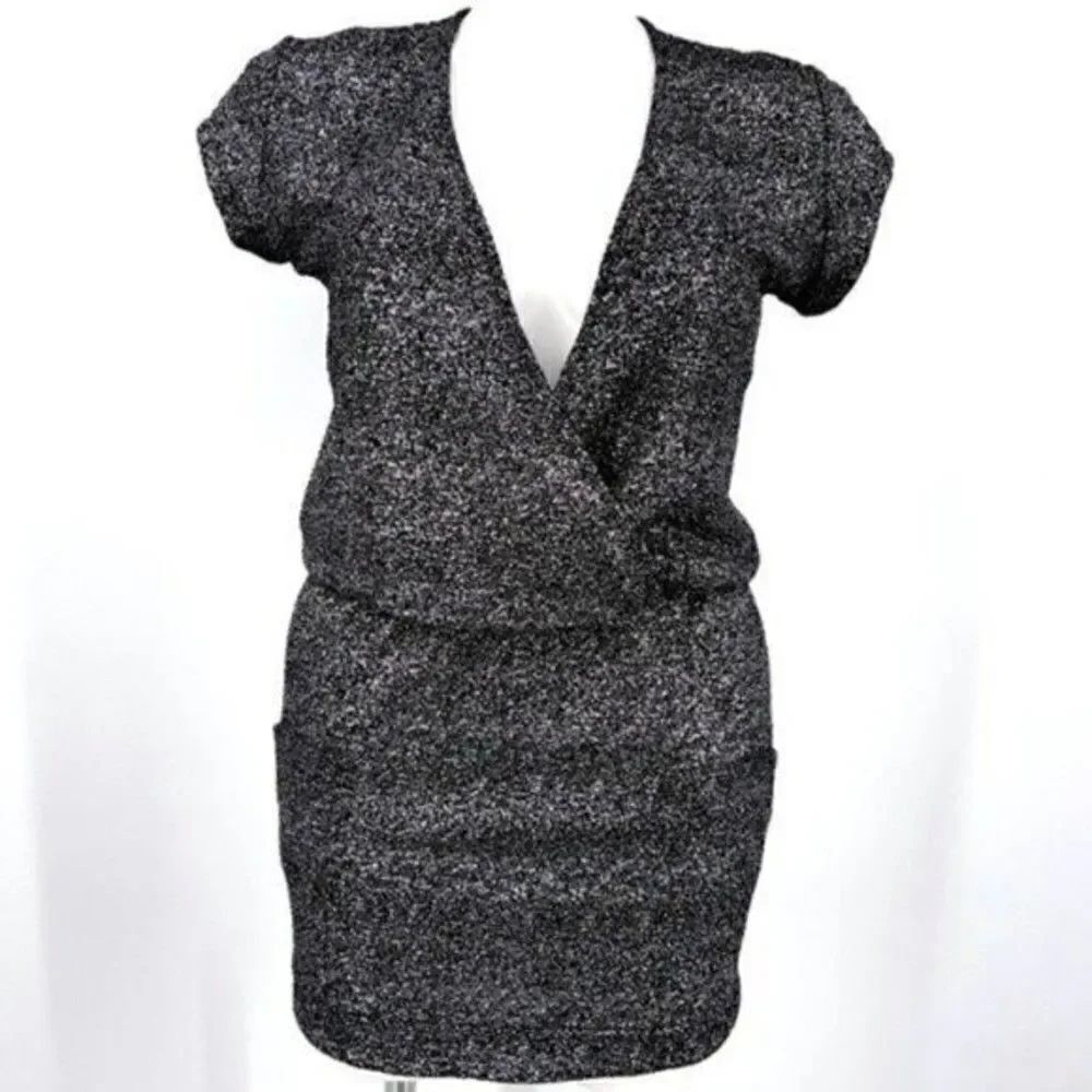Veronica M black dress with metallic flecks and pockets Large BoxB